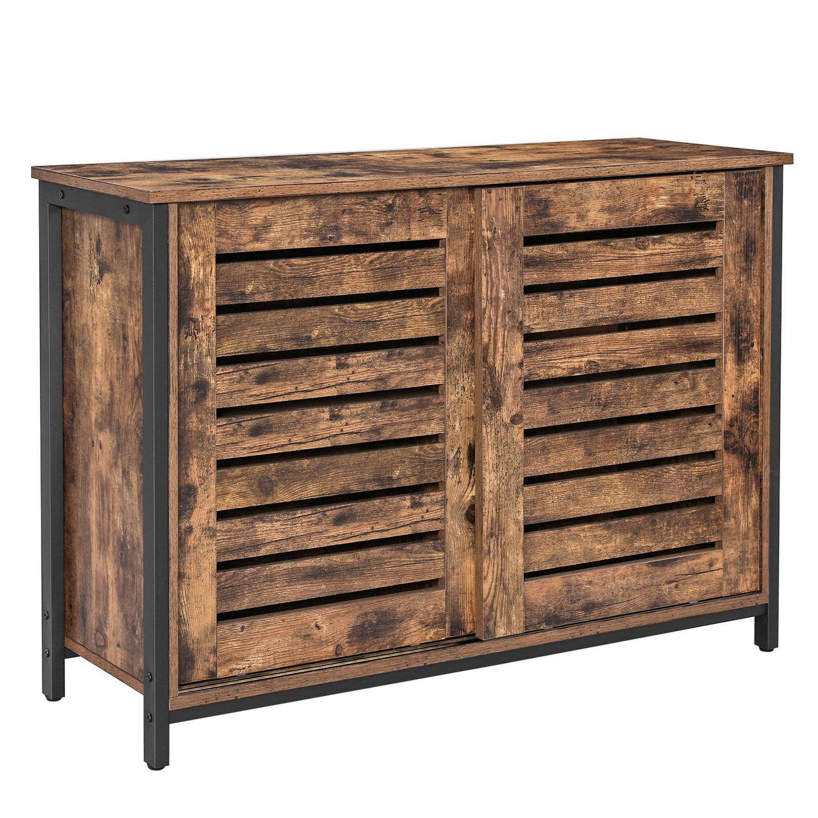 Kommode B: 100 cm Braun/Schwarz - Schwarz/Braun, Trend, Holzwerkstoff/Metall (100/70/35cm) - Boxxx