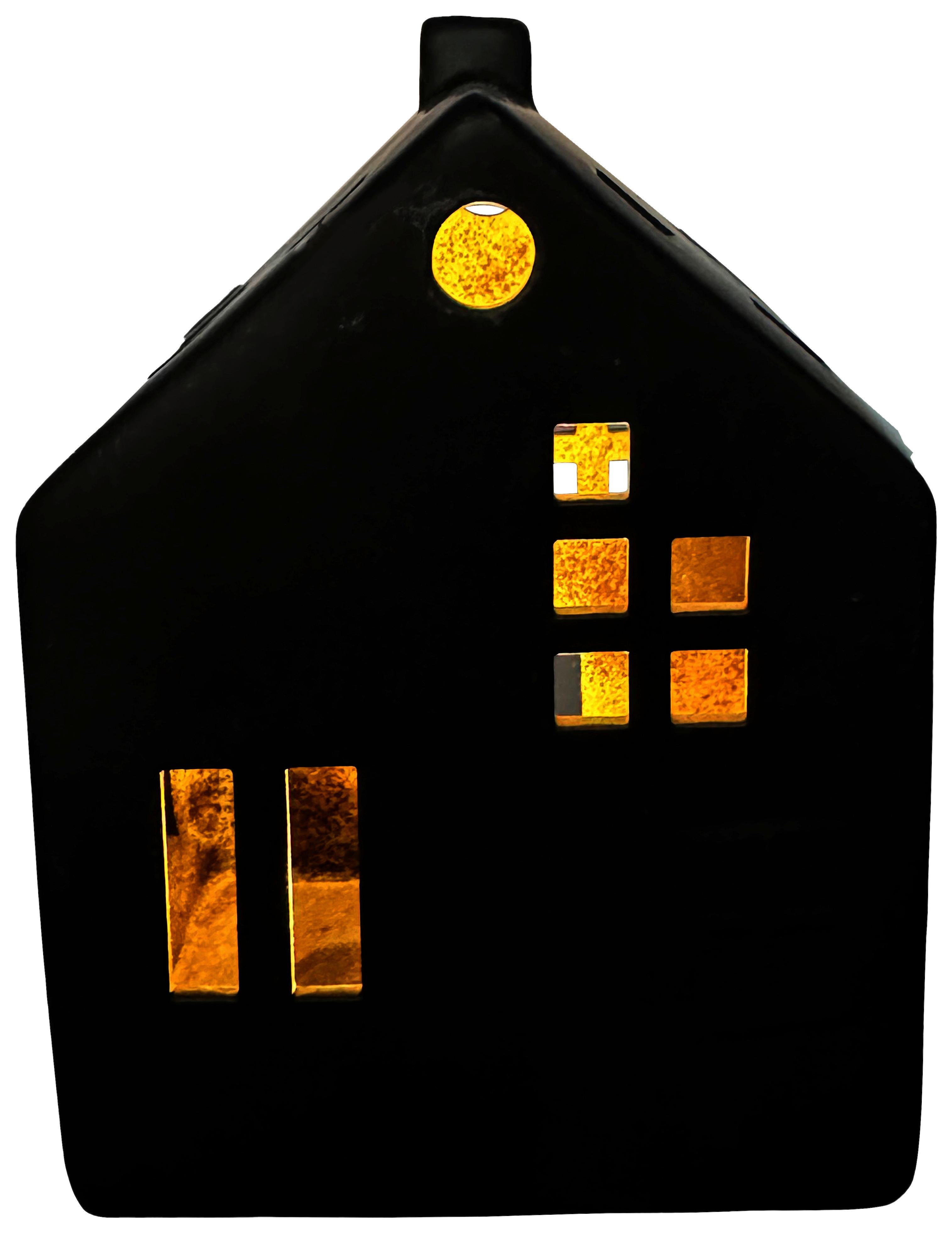 Dekorační dům LED/teplá bílá - černá, Konvenční, keramika (10/13,8/7cm) - Mömax