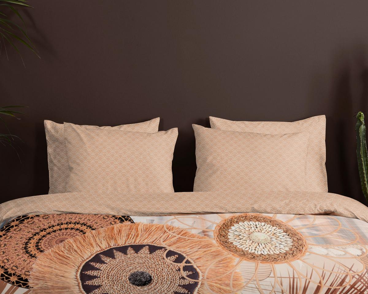 Bettwäsche Raeni Sandfarben Beige 140x200 cm - Sandfarben/Beige, KONVENTIONELL, Textil (140/200cm)