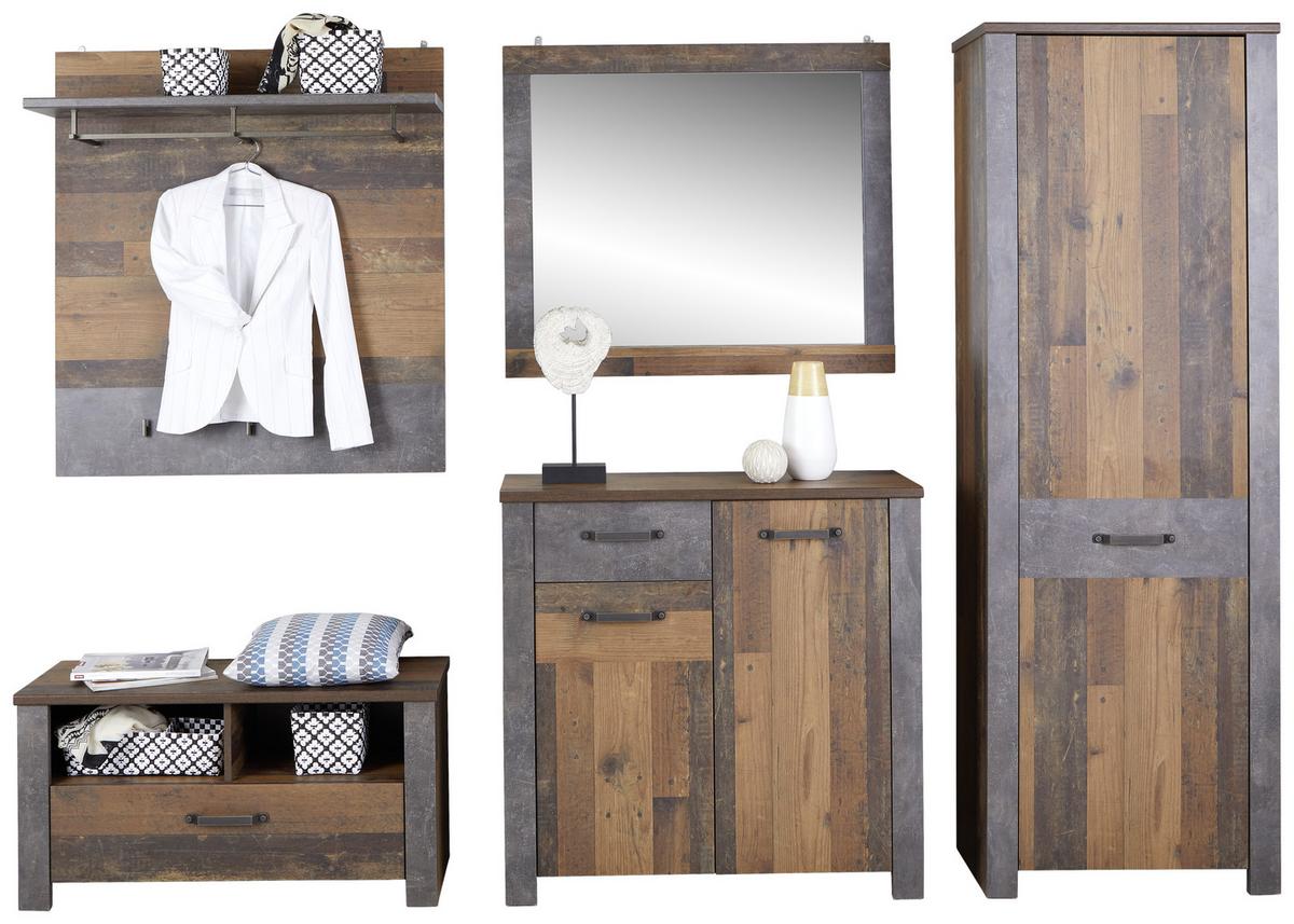 Spiegel Ontario 96x82 Cm, Old Style/betonoptik - Eichefarben/Grau, Trend, Glas/Holzwerkstoff (96/82/2,5cm) - Ondega