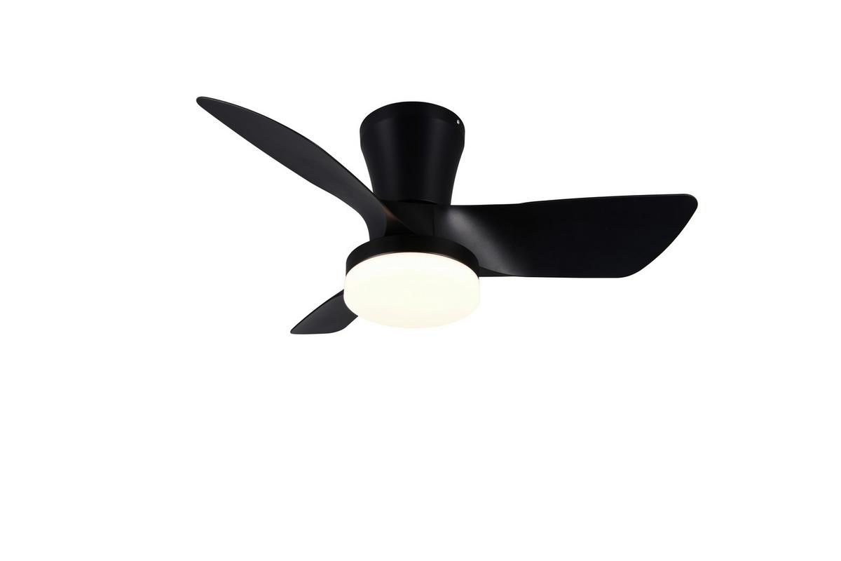 Deckenventilator Randers Schwarz D: 76 cm - Schwarz, KONVENTIONELL, Kunststoff (76,0/26,0cm)