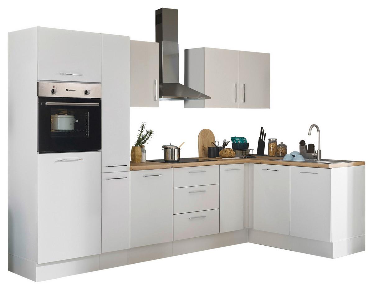 Eckküche Turin Weiß/Eiche Dekor 300x165 cm - Weiß/Eiche Artisan, Basics, Holzwerkstoff (300/165cm) - MID.YOU