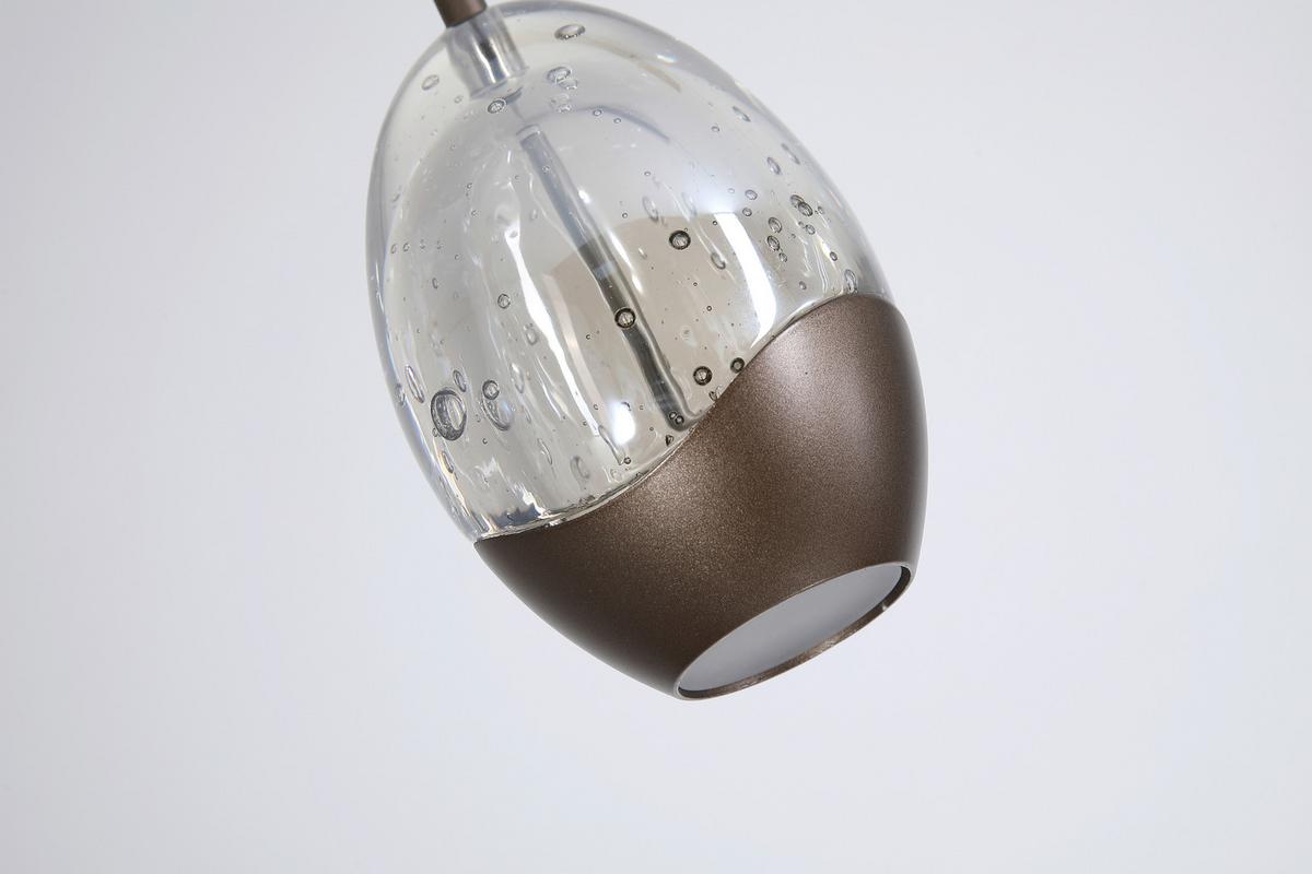 Led-hängeleuchte Charm Champagner Beige Transparent - Champagner/Transparent, Trend, Glas/Metall (70/9/150cm)