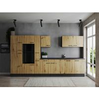 Küchenleerblock Oliver Artisan Dekor B: 370 cm - Eiche Artisan/Grau, Design, Holzwerkstoff (370cm) - Respekta