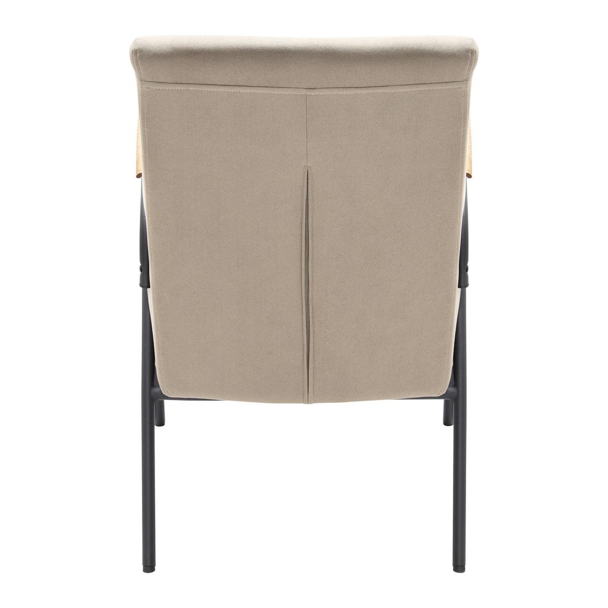 Retro křeslo Nati šedohnedé - černá/přírodní barvy, Moderní, kov/dřevo (52/79/66cm) - Bessagi Home