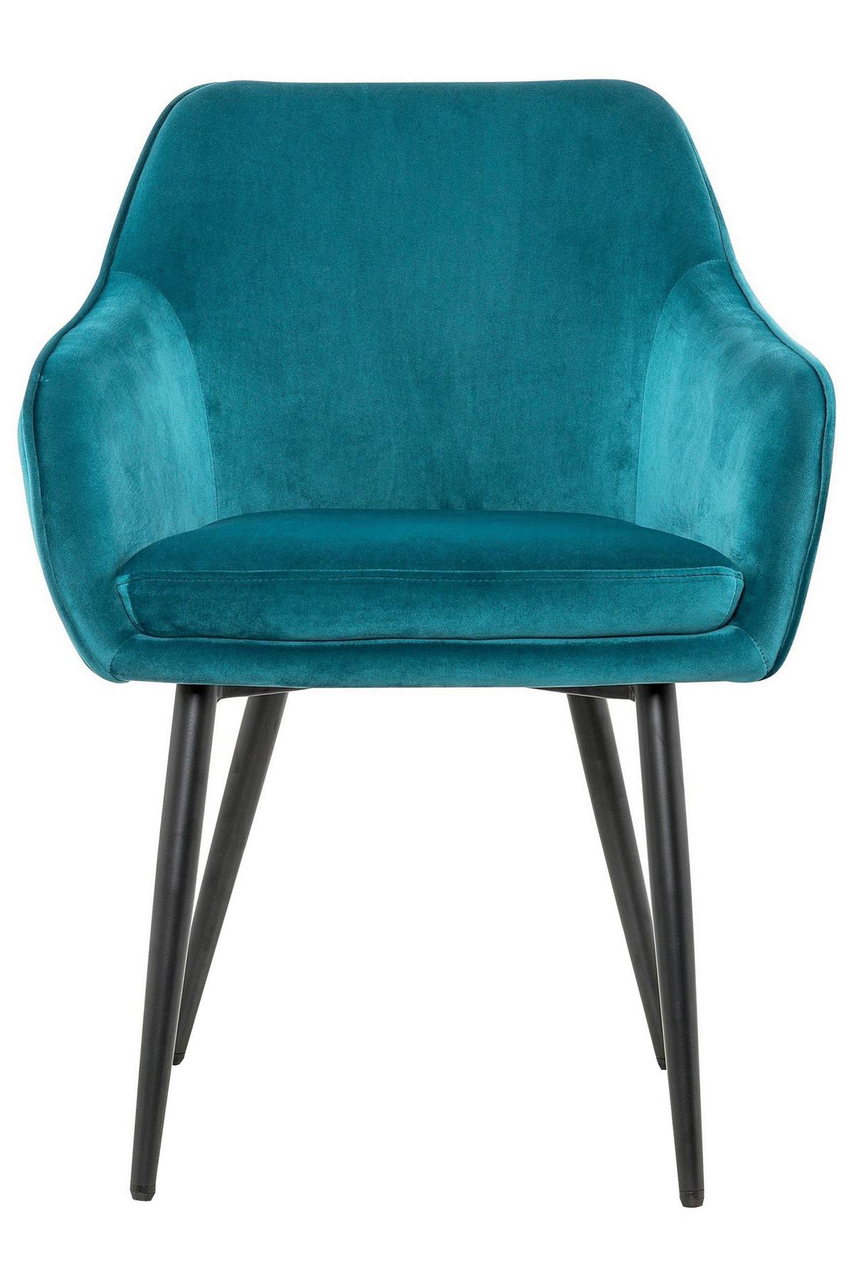 Armlehnstuhl Türkis B: 61cm - Türkis/Schwarz, MODERN, Textil/Metall (61/85/60cm) - Livetastic