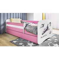Kinder-/Juniorbett Babydreams Weiß/Pink B: 80cm - Pink/Birkefarben, MODERN, Holz/Holzwerkstoff (80/160cm) - MID.YOU
