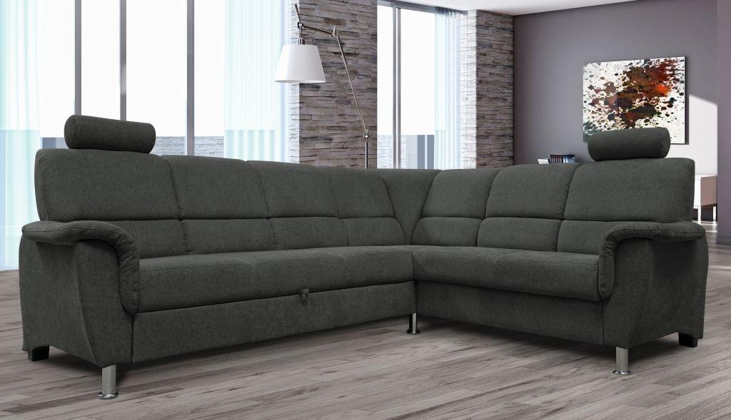 Sedačka MARSYLIA, pravá, antracit.velur, s relax.rohem - černá/barvy stříbra, Design, kov/dřevo (270/216cm) - MID.YOU