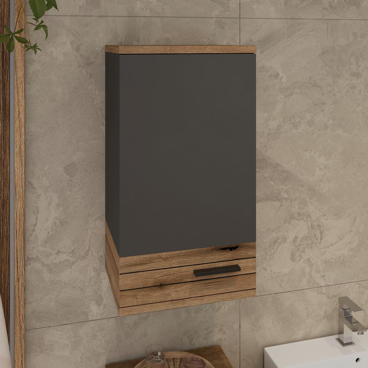 HÄNGESCHRANK COTIA COTLS 3 - Eichefarben/Anthrazit, MODERN, Holzwerkstoff (40/73/30cm) - James Wood
