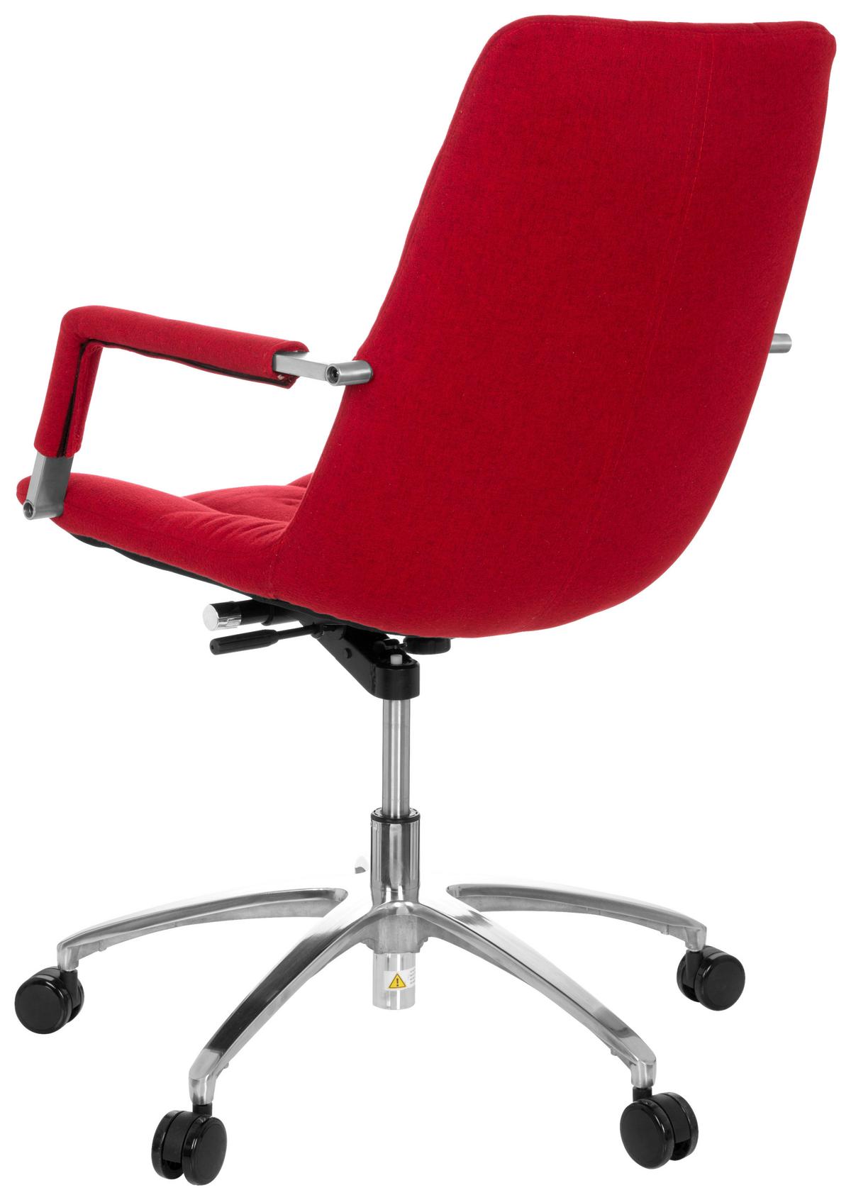 Drehstuhl Saranto Rot - Rot/Silberfarben, MODERN, Kunststoff/Textil (58/102/60cm) - MID.YOU