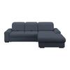 Ecksofa Mit Bettfunktion Malaga New Chenille Blau - Blau/Schwarz, KONVENTIONELL, Textil (286/203cm) - Ondega