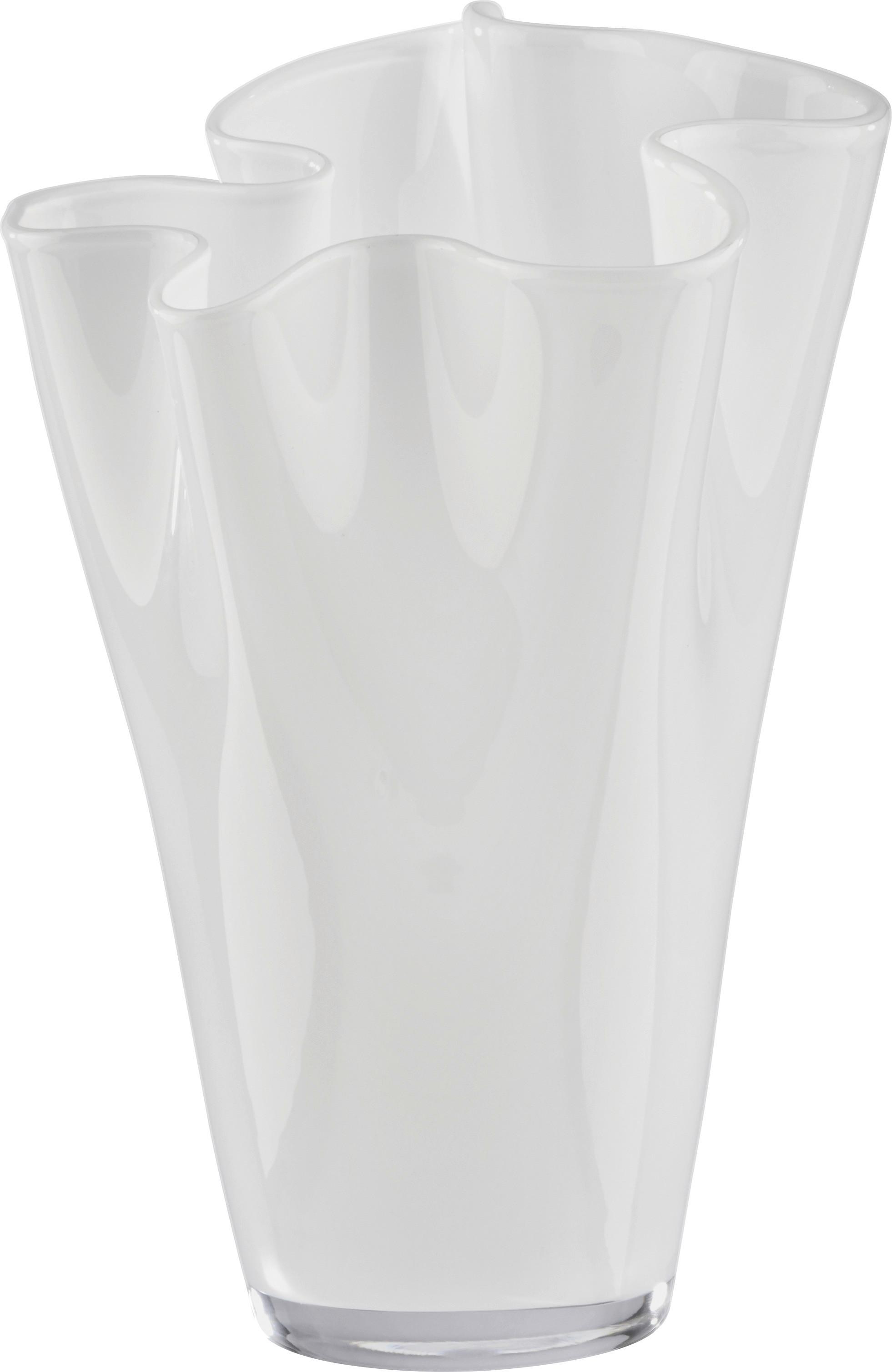 Váza Anika - biela, Moderný, sklo (18/25cm) - Modern Living
