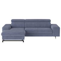 Ecksofa Mit Bettkasten Emma Blau 165x267 Cm - Blau/Schwarz, Textil (165/267cm) - MID.YOU