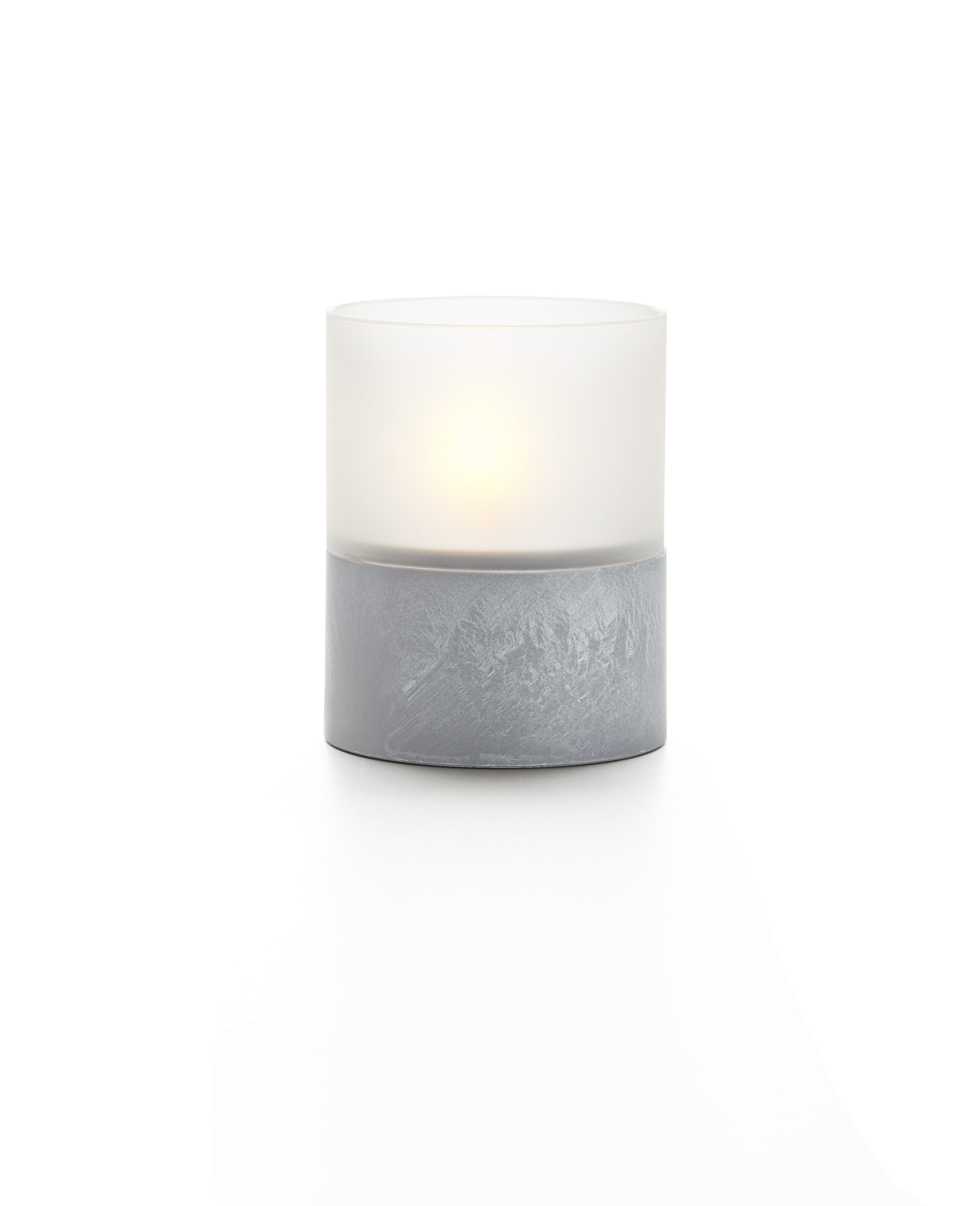 LED svíčka Malina, v: 10cm - šedá, Basics, sklo/keramika (8/10cm) - Modern Living