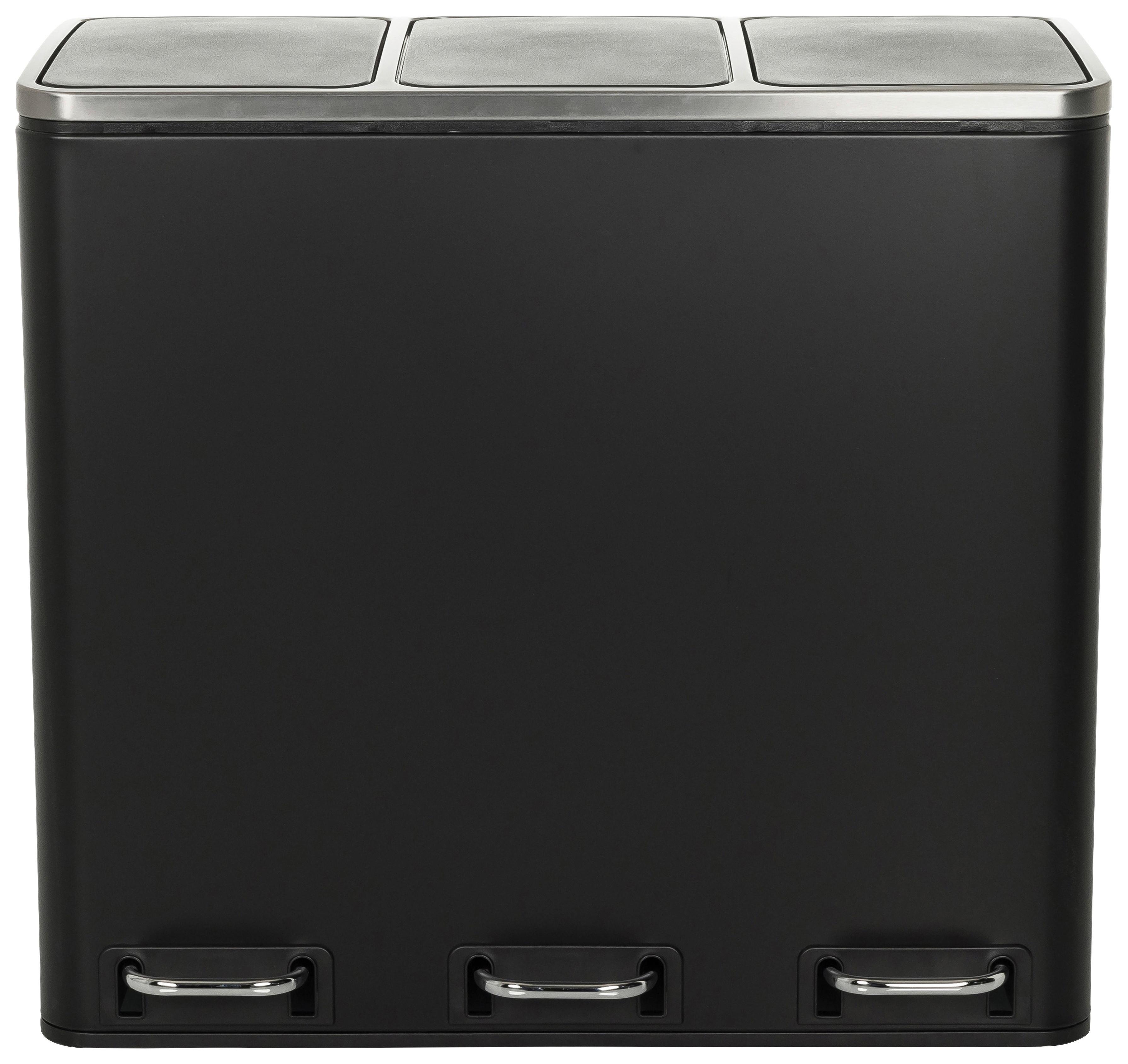 Abfallsammler Clean Ix Schwarz B: 61 cm - Schwarz, MODERN, Kunststoff/Metall (61.0/56.0/31.5cm) - MID.YOU