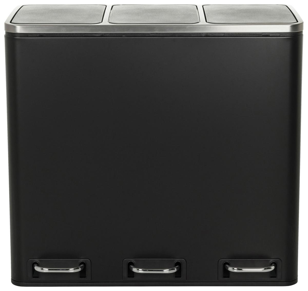 Abfallsammler Clean Ix Schwarz B: 61 cm - Schwarz, MODERN, Kunststoff/Metall (61.0/56.0/31.5cm) - MID.YOU