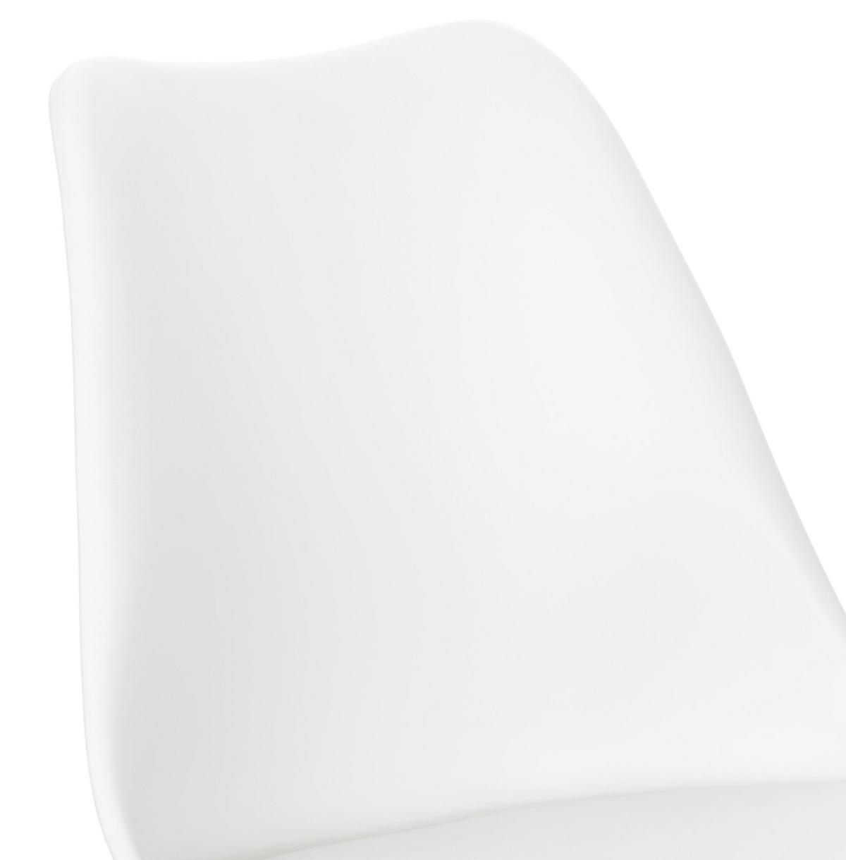Schalenstuhl Malmö Weiß Lederlook Drehbar 2er-Set - Eichefarben/Weiß, MODERN, Holz/Kunststoff (56/85/49cm) - Luca Bessoni