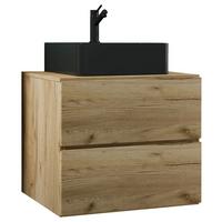Waschtischkombi Lendas Bl S - Honigeiche/Schwarz, MODERN, Keramik/Holzwerkstoff (61cm) - MID.YOU