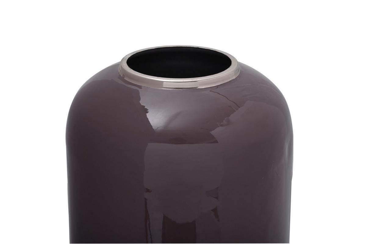 Bodenvase Art Deco Lila Silberfarben, D: 24 cm - Lila/Silberfarben, Trend, Metall (24/69cm) - Kayoom