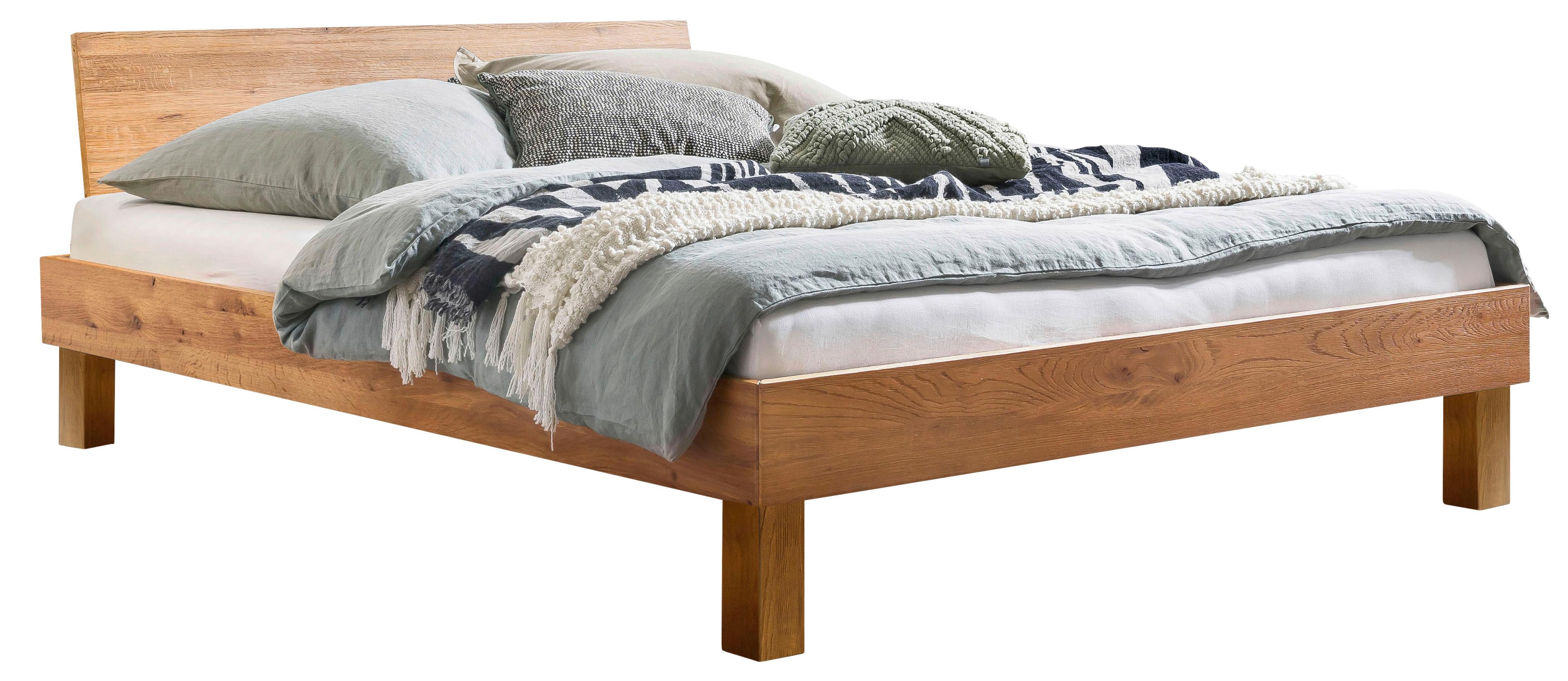 Bett Forti, Wildeiche 200x200 cm - Wildeiche/Eichefarben, Natur, Holz (200/200cm) - Hasena