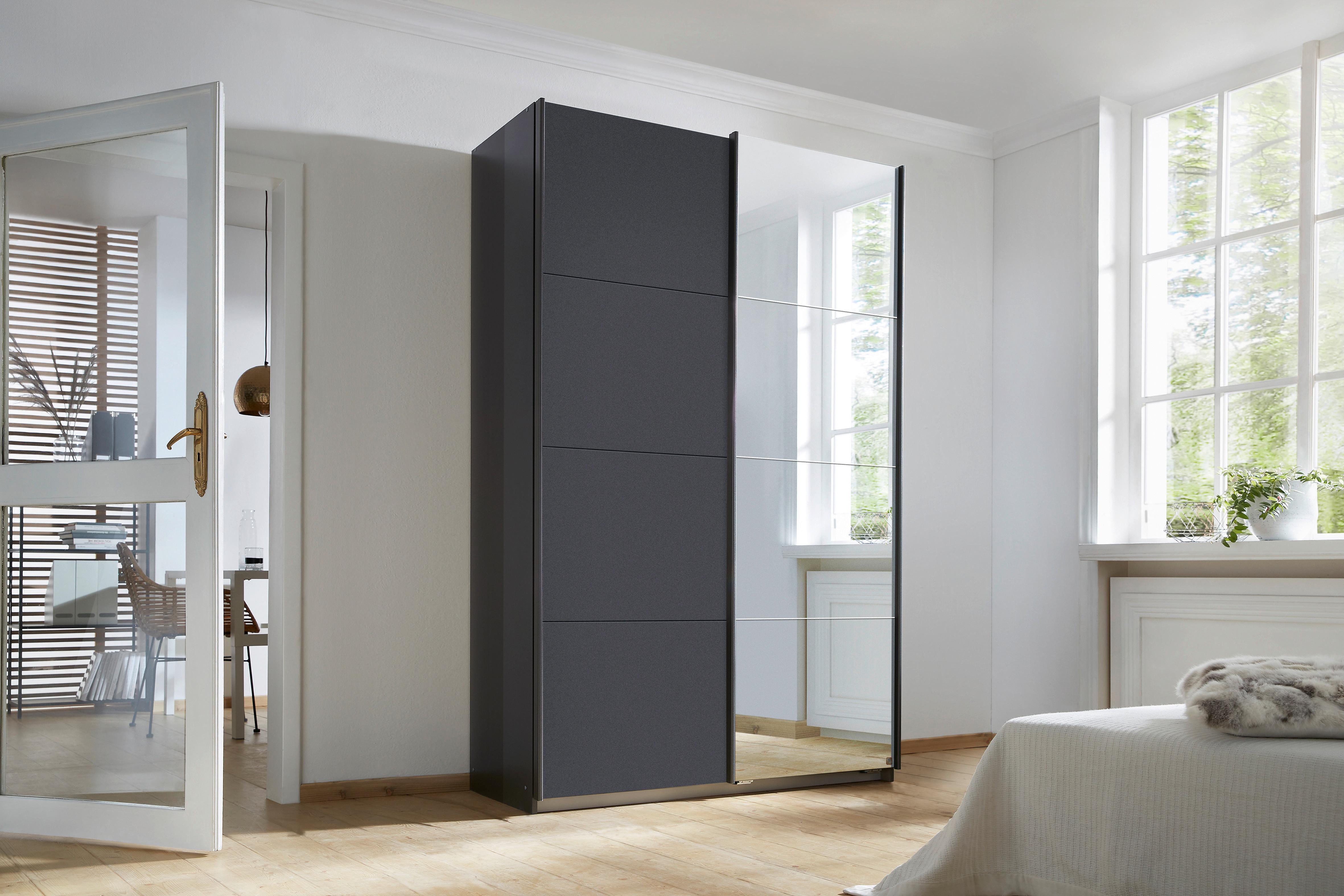Schwebetürenschrank Subito - Silberfarben/Graphitfarben, MODERN, Holzwerkstoff (136/197/61cm) - Rauch Möbel