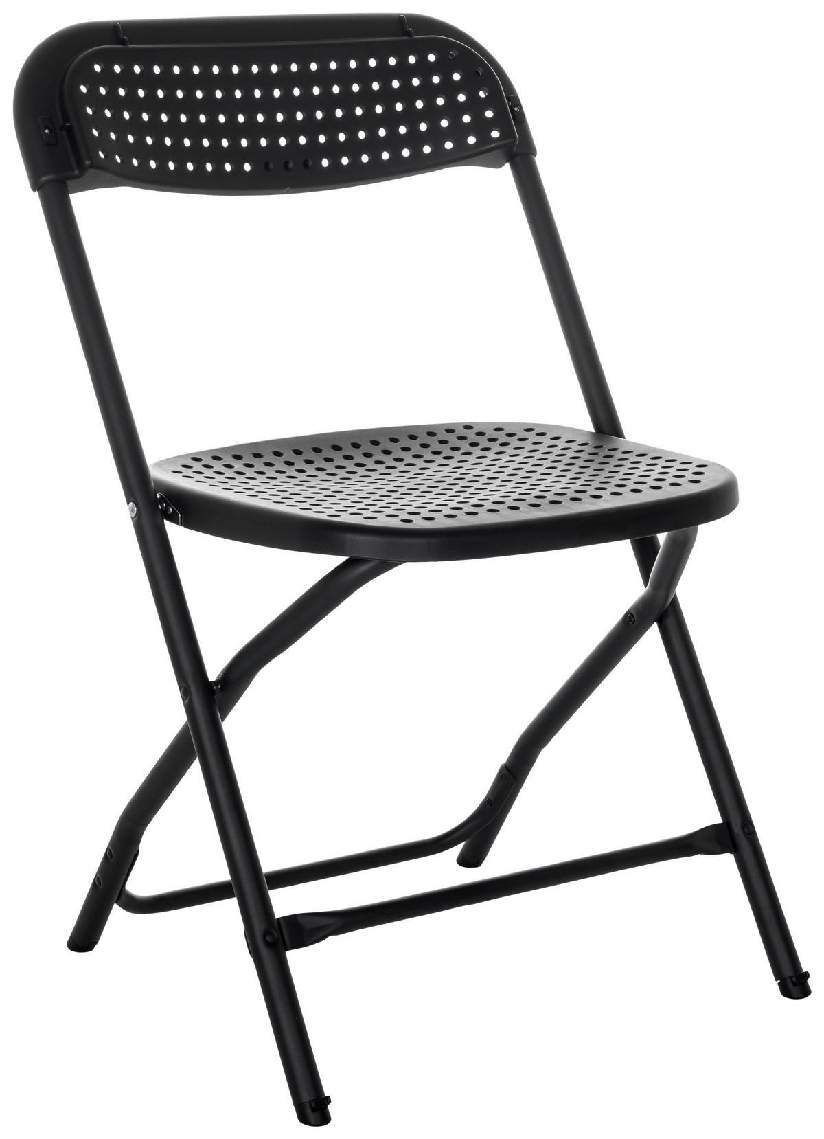 Klappstuhl Tudela Xxl Pro - Schwarz, Basics, Kunststoff (51/80/52cm) - MID.YOU