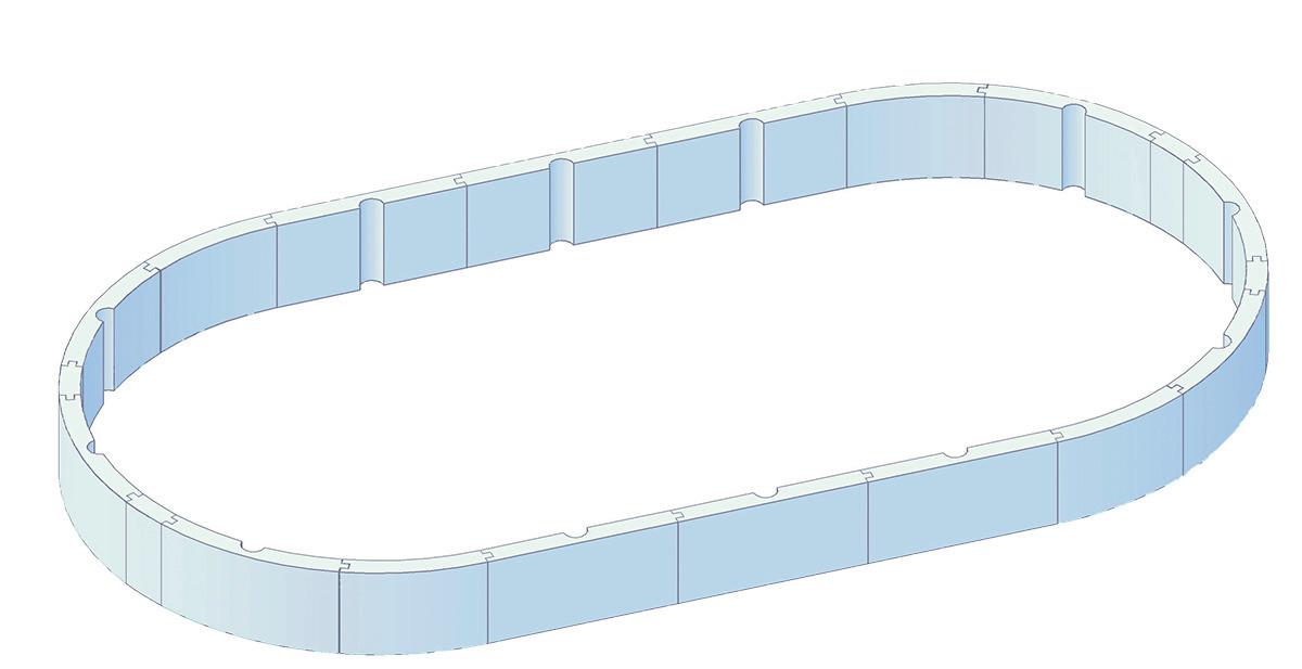 Wand-Isolationsset Protector T60 oval BxL: 370x610 cm - Weiß, Basics, Kunststoff (370/60/610cm)