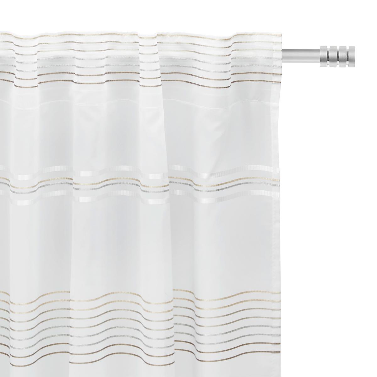 HOTOVÝ ZÁVES Louis, 140/245 cm - hnedá/biela, Konventionell, textil (140/245cm) - Modern Living