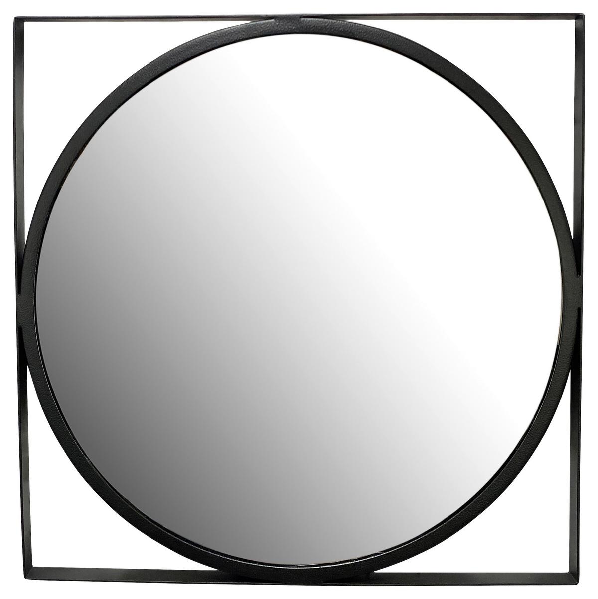 Wandspiegel Schwarz B: 54 cm - Schwarz, Design, Glas/Metall (54/54/2,5cm) - MID.YOU