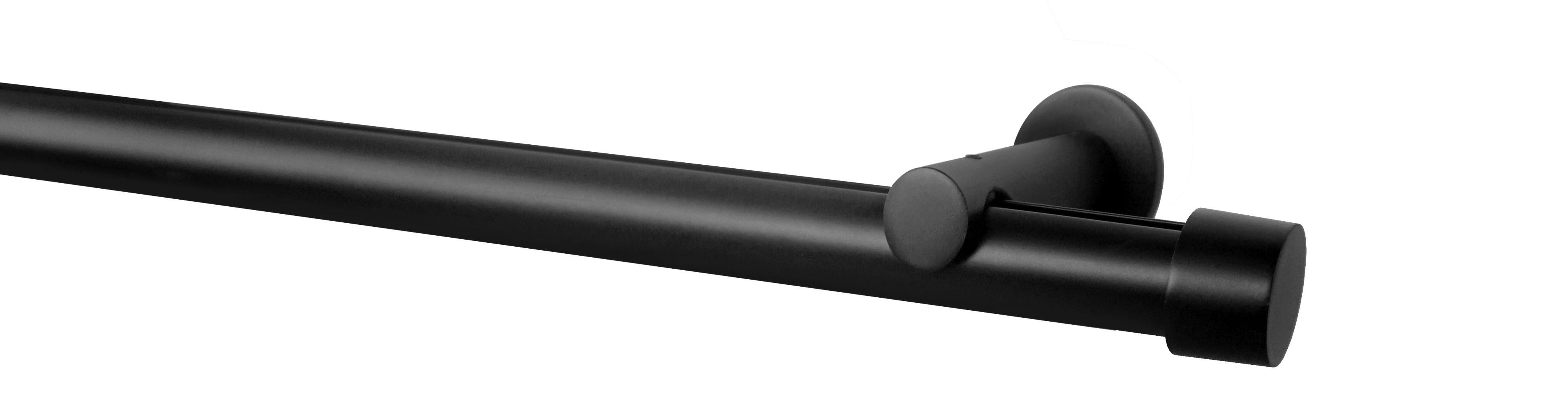 Schwarze Vorhangschiene aus Aluminium