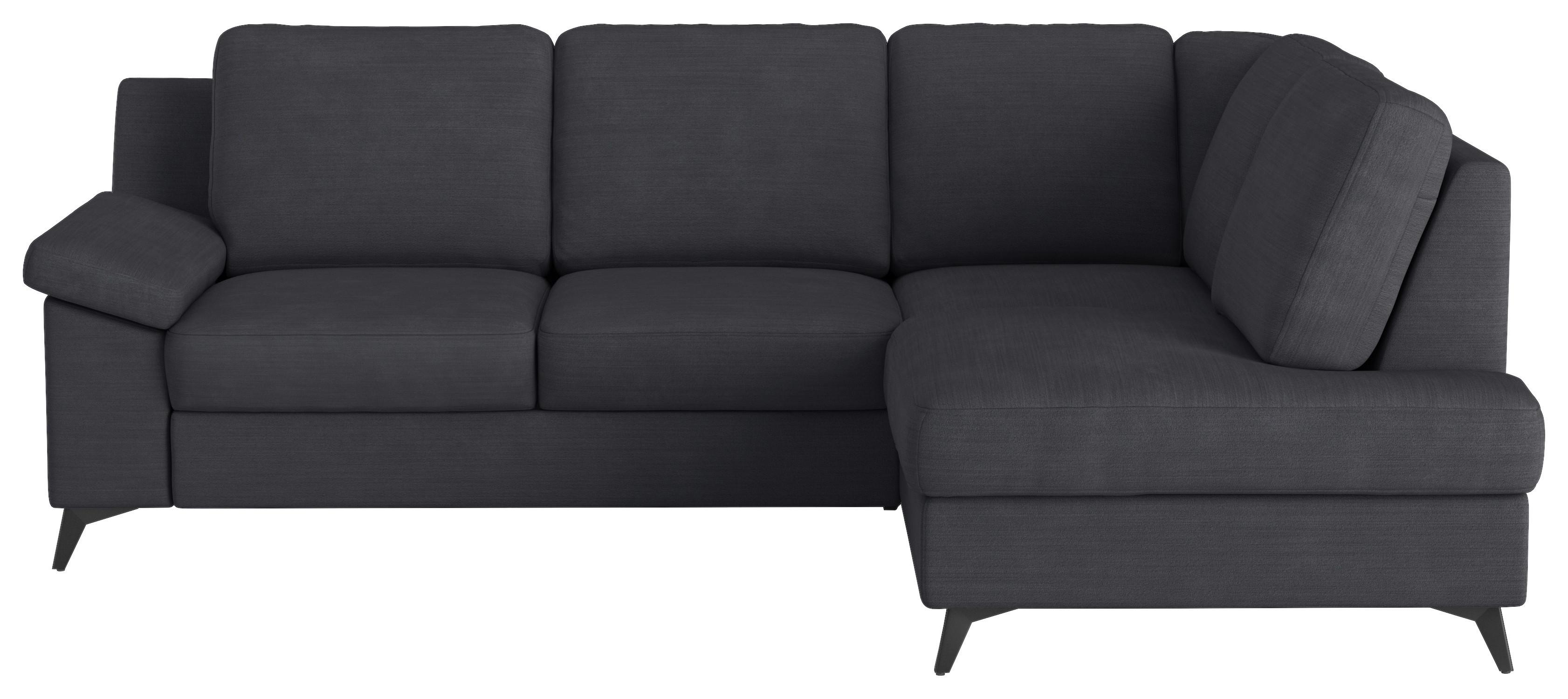 ECKSOFA Boom, Dunkelblau S: 242x170 cm - Schwarz/Dunkelblau, KONVENTIONELL, Textil (242/170cm) - Cotta