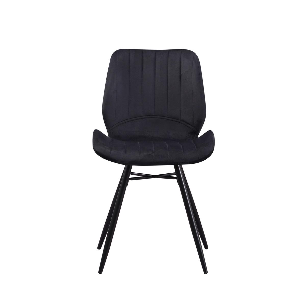 Stuhl-Set Barron Schwarz B: 47 cm - Schwarz, MODERN, Textil/Metall (47/82/55cm) - MID.YOU