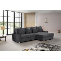 Ecksofa mit Schlaffunktion Salvador inkl. Bettkasten Grau - Wengefarben/Dunkelgrau, MODERN, Holz/Textil (293/164cm) - MID.YOU