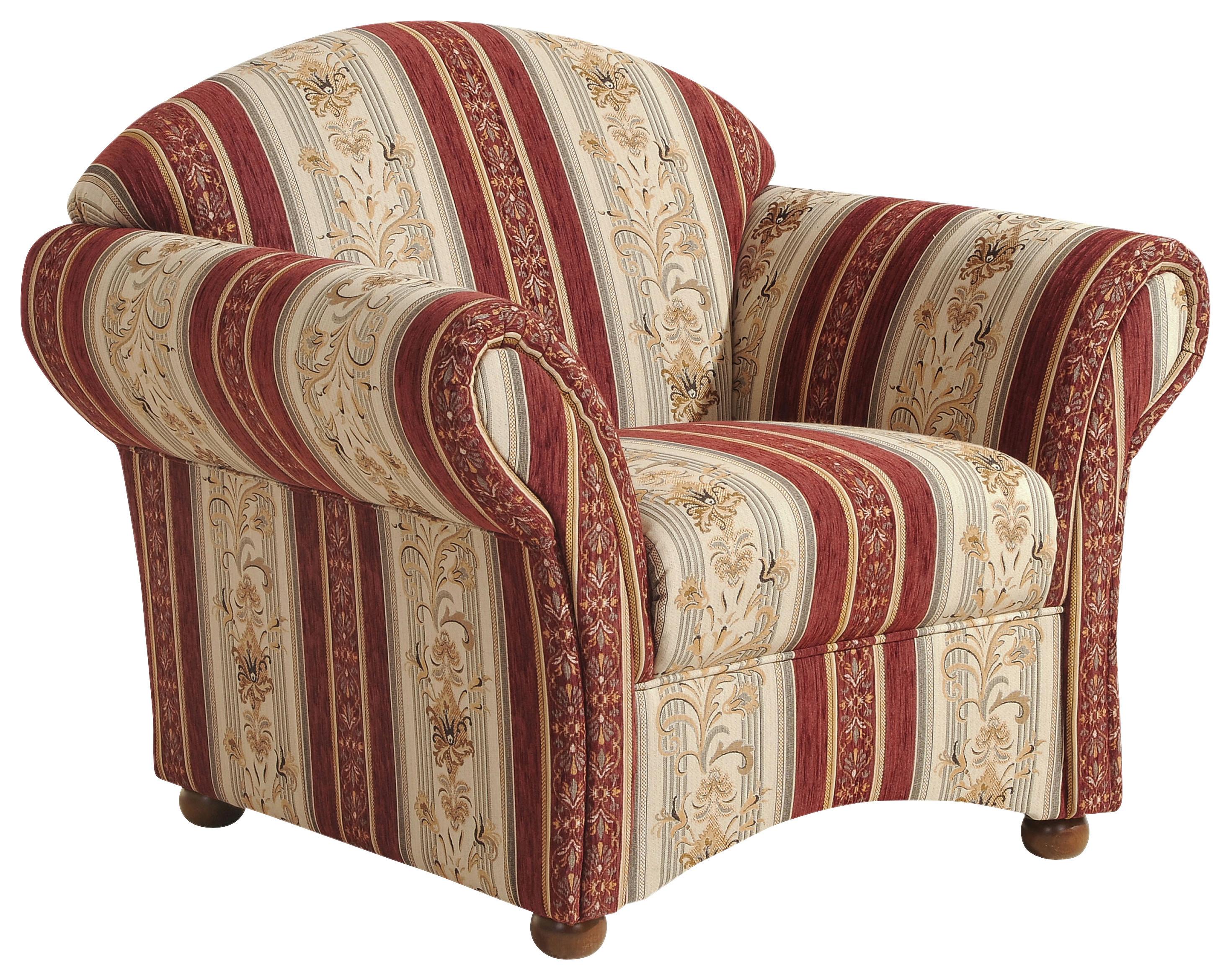 Polstersessel Mit Armlehnen Corona Rot/beige - Beige/Rot, Design, Textil (96/83/86cm) - Max Winzer