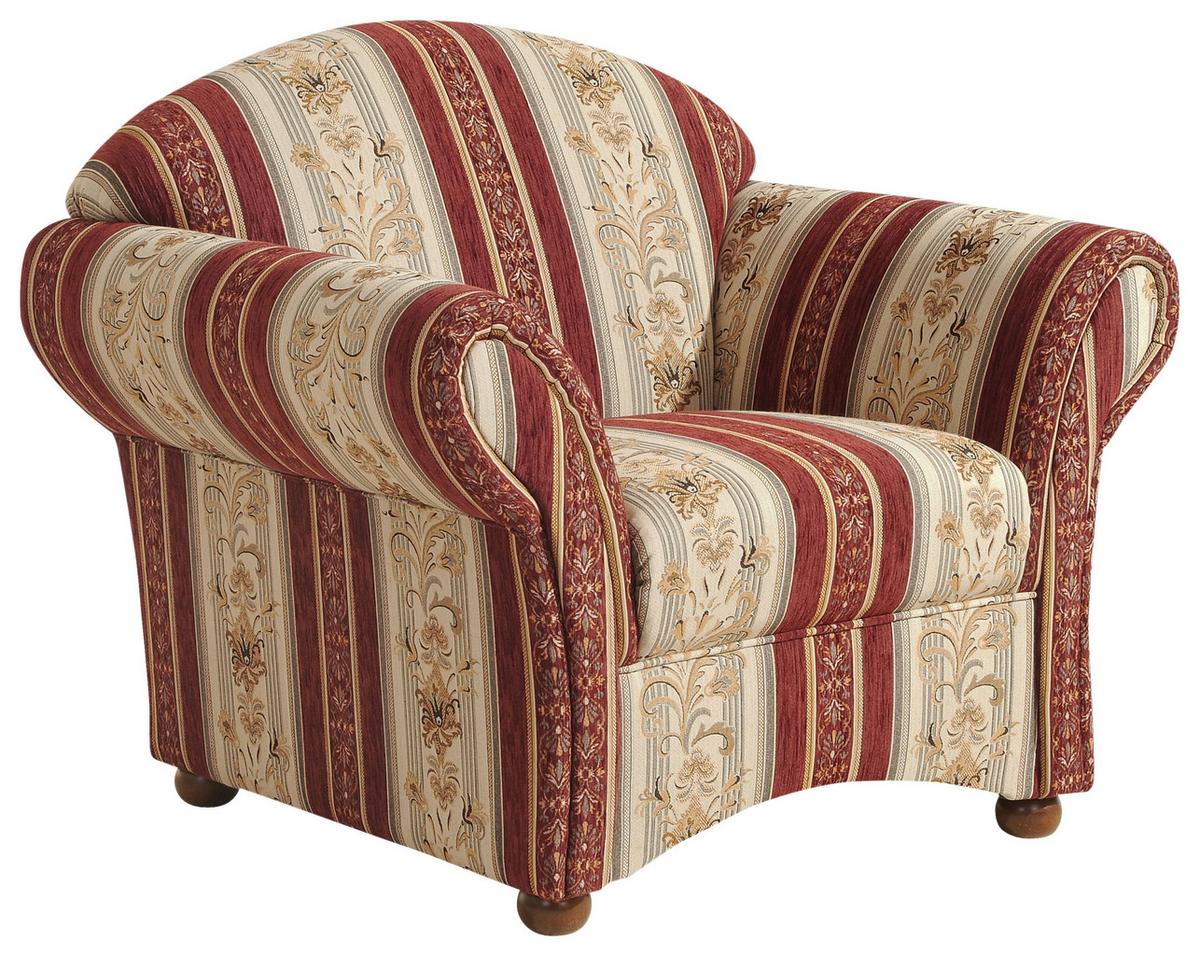 Polstersessel mit Armlehnen Corona Rot/Beige - Beige/Rot, Design, Textil (96/83/86cm) - Max Winzer