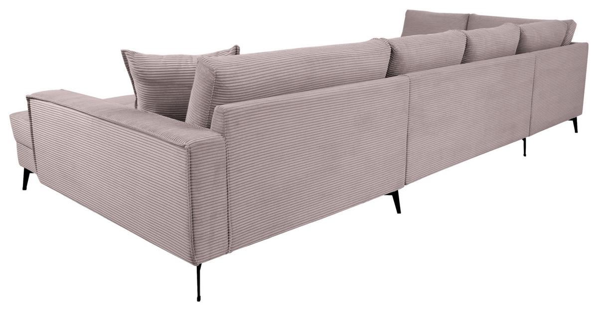 Wohnlandschaft Zero Rosa U-Form 195x362x173cm - Schwarz/Rosa, Trend, Textil (195/362/173cm)