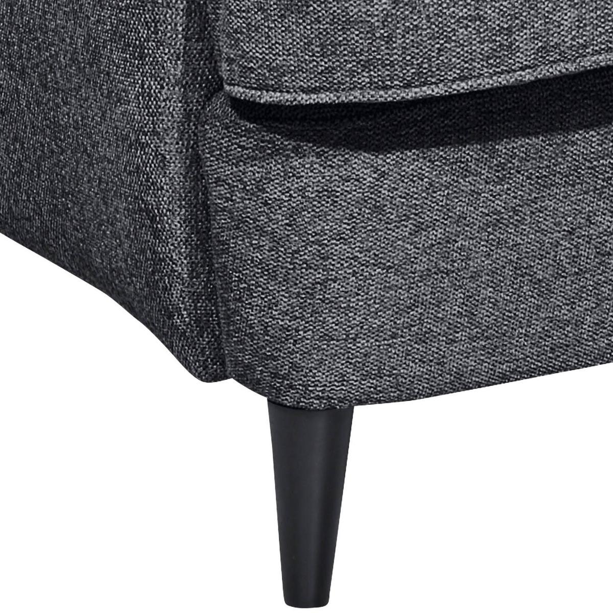 Ohrensessel Oskar Webstoff Anthrazit - Anthrazit/Schwarz, Basics, Holzwerkstoff/Textil (78/102/98cm) - MID.YOU