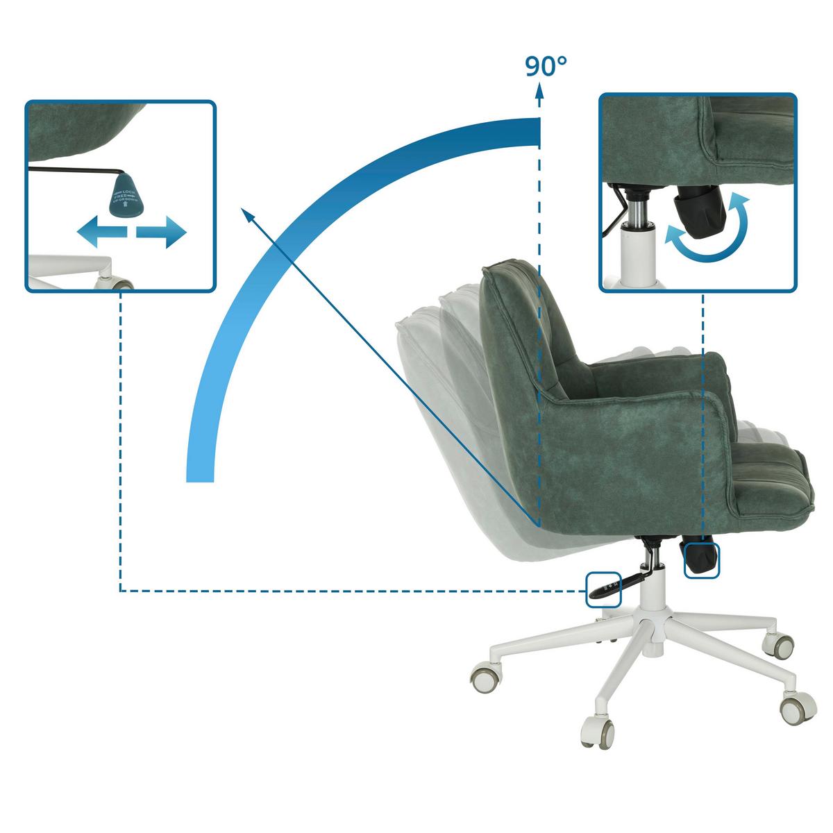Drehstuhl Mintgrau B: 54 cm - Mintgrau/Weiß, MODERN, Kunststoff/Textil (54/85/70cm) - MID.YOU