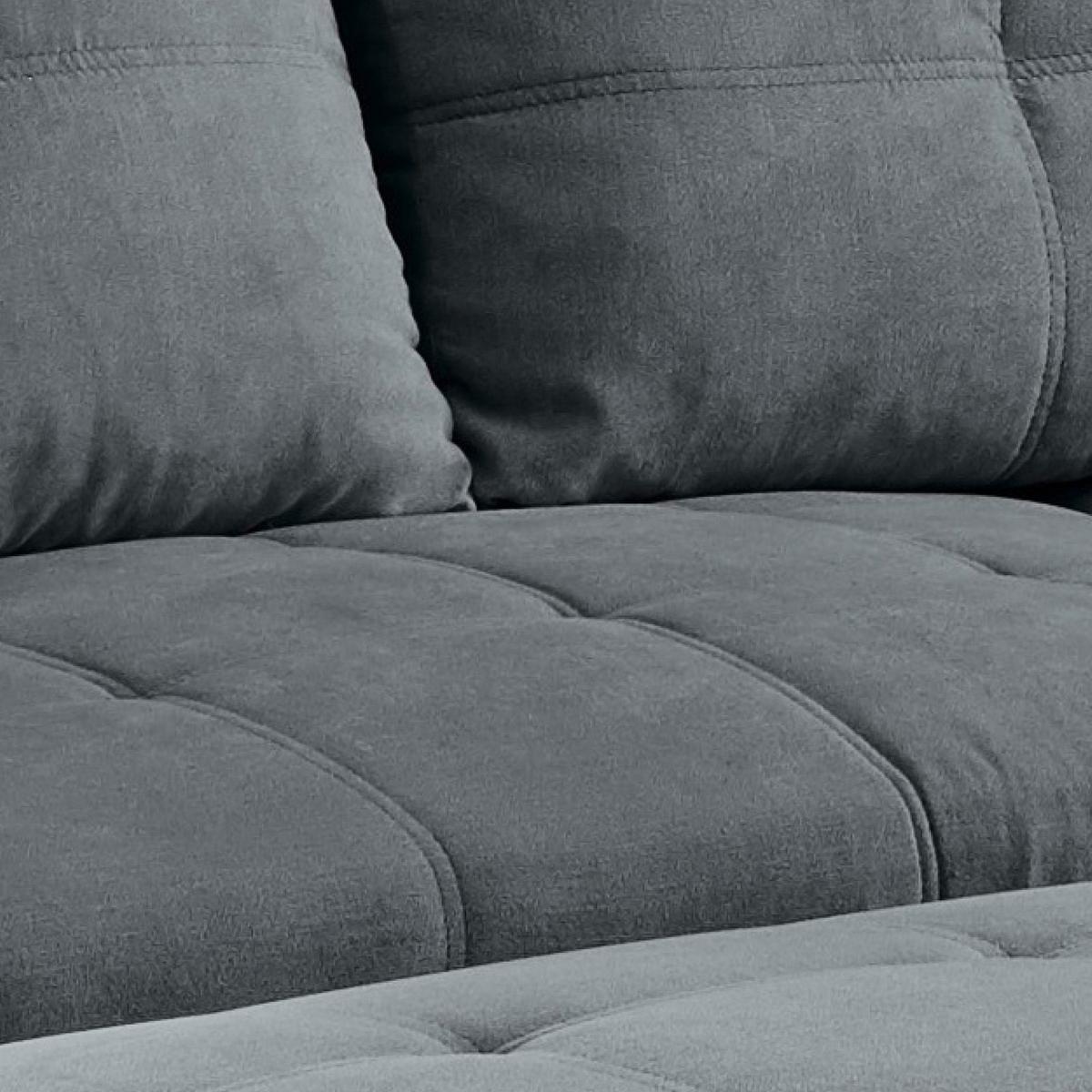 Ecksofa inkl. Kissen + Hocker Lea, Polyester-Nylon - Anthrazit/Schwarz, Basics, Holzwerkstoff/Textil (248/176cm) - MID.YOU