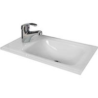 Waschbecken Guest Glas 45x25 cm Weiß - Weiß, Basics, Glas (45/9,2/25cm) - MID.YOU