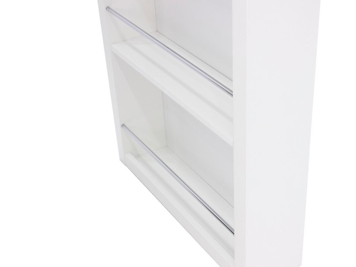Bartisch Lyon 120x107x60 cm Mdf Weiß Hochglanz 3 Ablagen - Weiß Hochglanz, KONVENTIONELL, Holzwerkstoff/Metall (120/107/60cm)