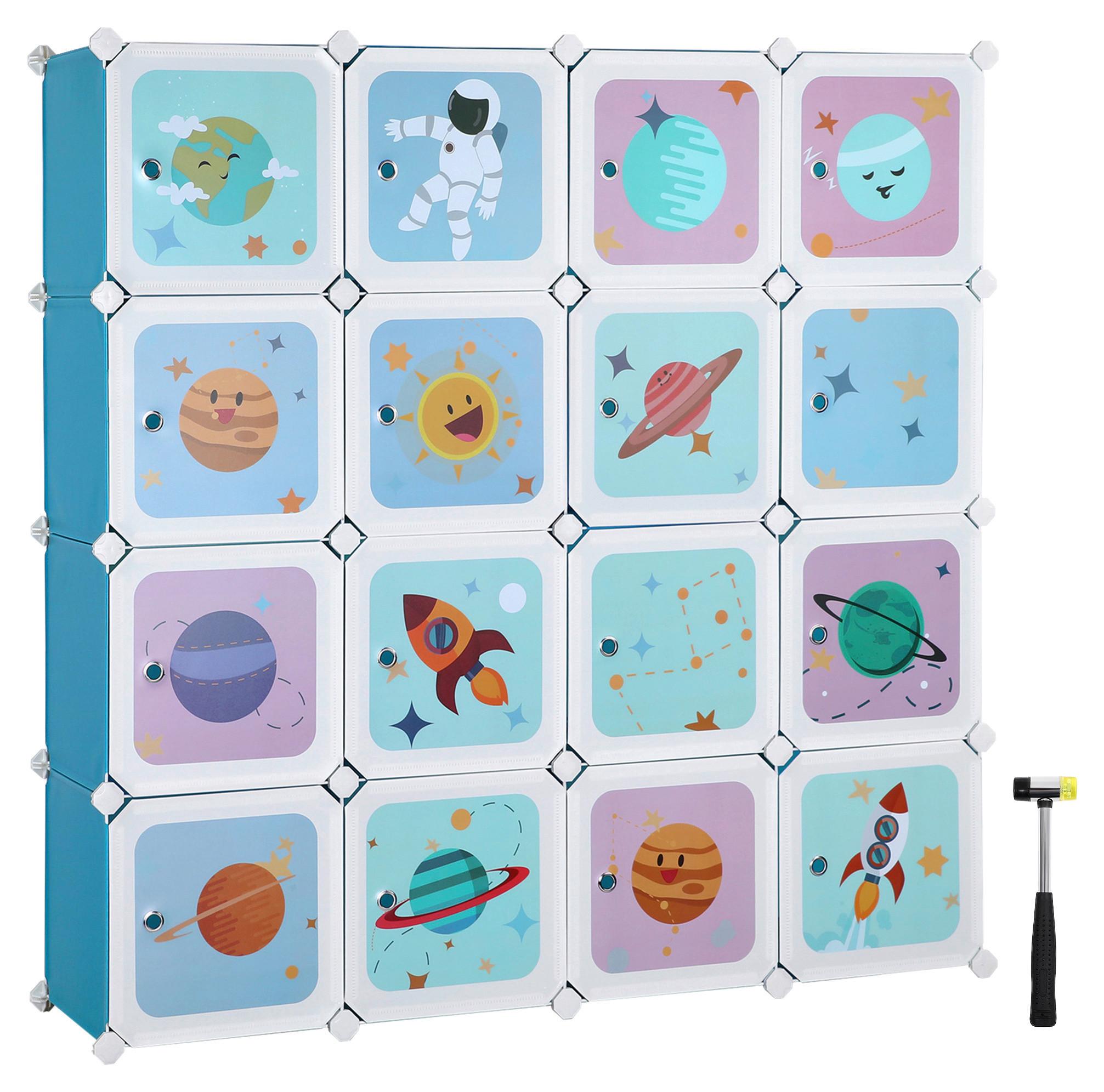 Plastic Cube Storage Blau B: 123 cm - Blau, MODERN, Kunststoff/Metall (123/123/31cm) - MID.YOU