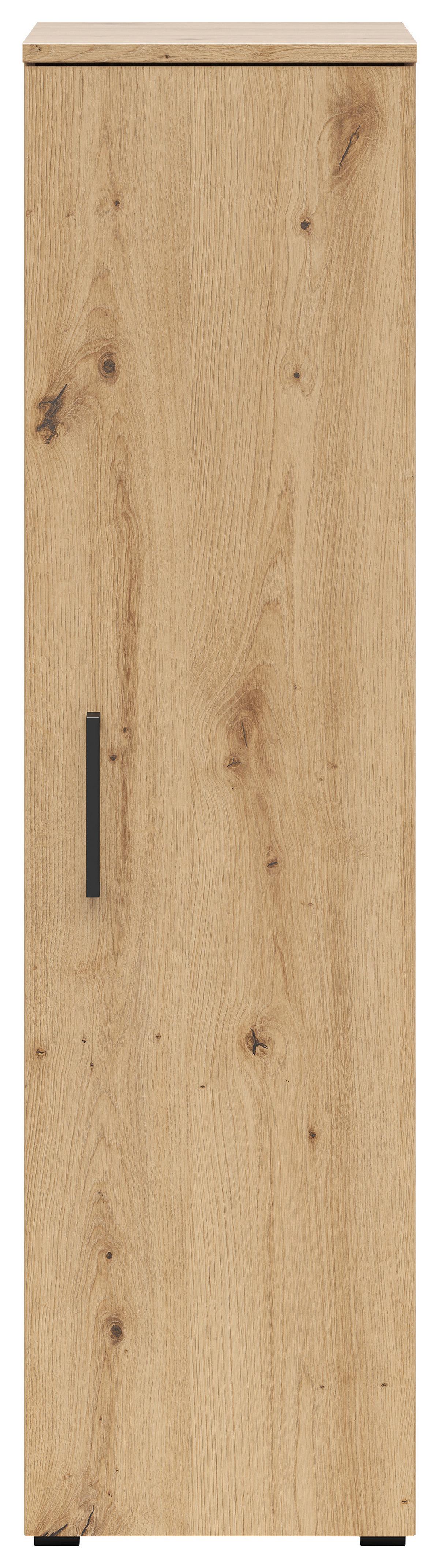 Skriňa CABINET š: 30 cm - čierna/dub artisan, Modern, kompozitné drevo/plast (30/115/40cm)