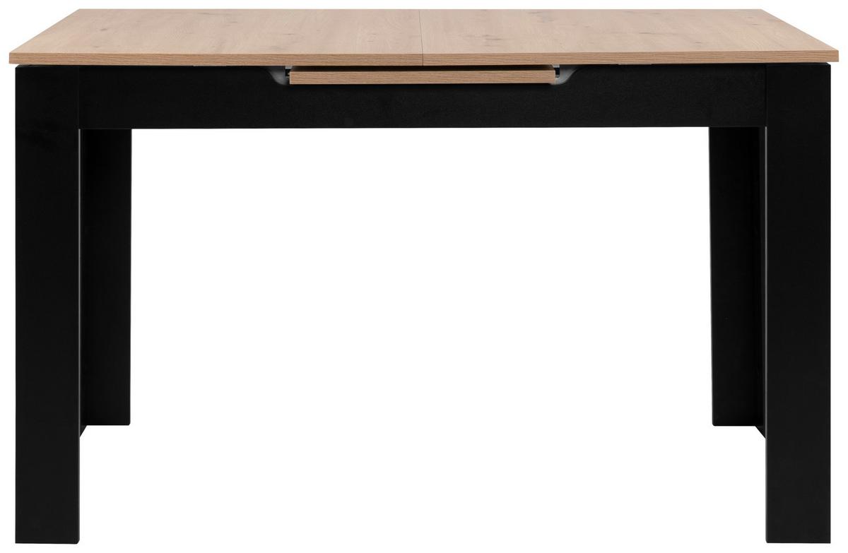 Esstisch Birmingham 80a - Schwarz/Eiche Artisan, MODERN, Holzwerkstoff (125-165/80/75cm) - MID.YOU