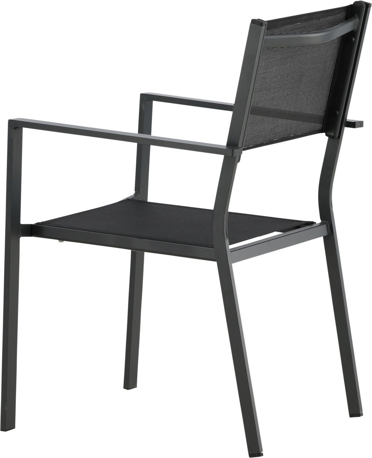 Stapelsessel Copacabana - Schwarz, KONVENTIONELL, Textil/Metall (56.5/88/61cm) - Gardenson