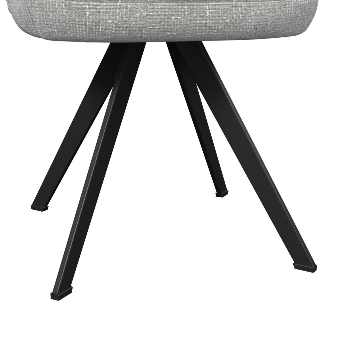 Stuhl hellgrau/Metallbeine Ulmo 47/91/61 cm - Hellgrau/Schwarz, MODERN, Textil/Metall (47/91/61cm)