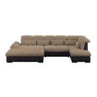 Wohnlandschaft Madera Dunkelbraun S: 358x212 cm - Dunkelbraun/Anthrazit, KONVENTIONELL, Kunststoff/Textil (190/358/212cm)