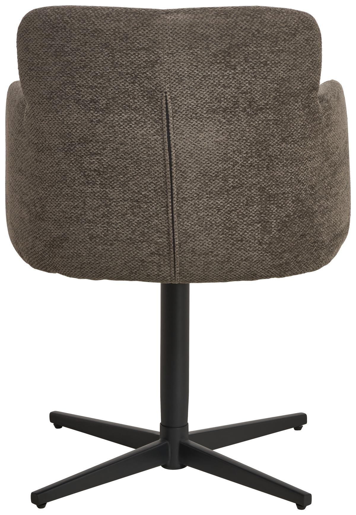 Armlehnstuhl Matteo Webstoff Anthrazit, B: 58,5 cm - Anthrazit/Schwarz, KONVENTIONELL, Holz/Textil (58,5/85/63cm) - Livetastic