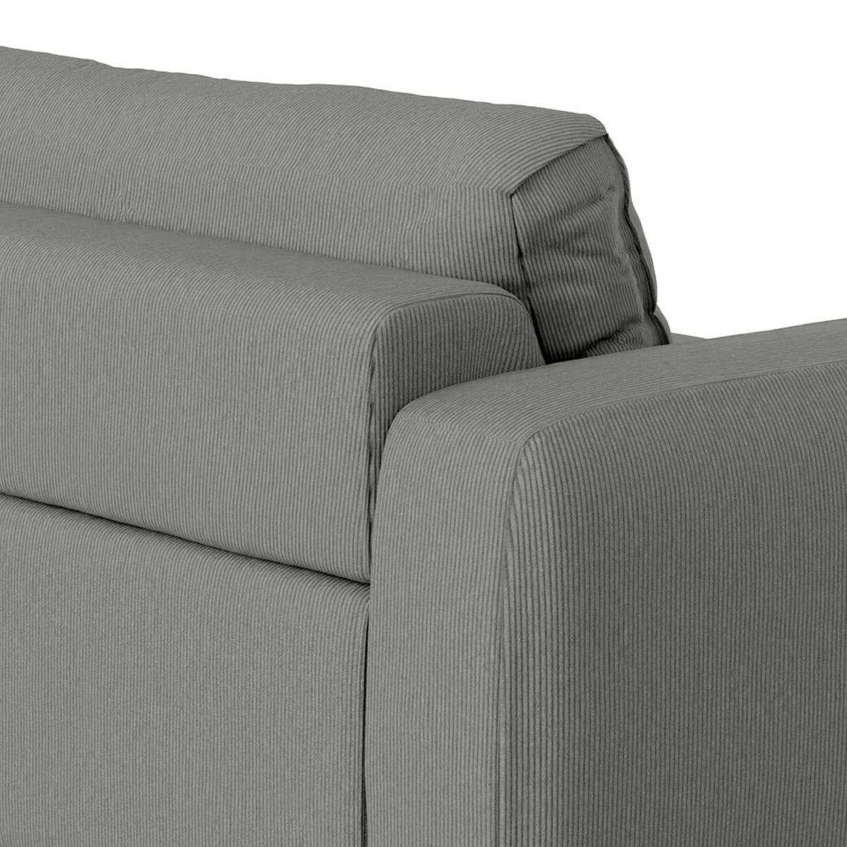 Bigsofa Bourbon, D. Grau B: 264 cm - Dunkelgrau/Schwarz, MODERN, Textil (264/84/125cm) - Trendmanufaktur
