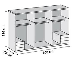 Maßangaben des Kleiderschrankes Maßangaben des Kleiderschrankes